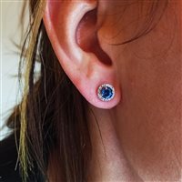 Orecchini Leo Pizzo Donna Orecchini zaffiri e diamanti in Oro bianco Zaffiro 1.24 Ct 19526BZG - 19526BZG